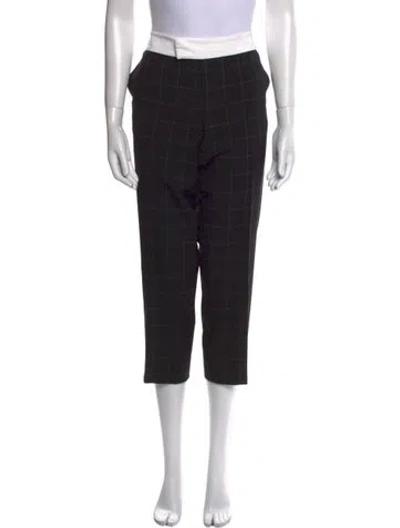 Pre-owned Smythe Plaid Print Straight Leg Pants In Black