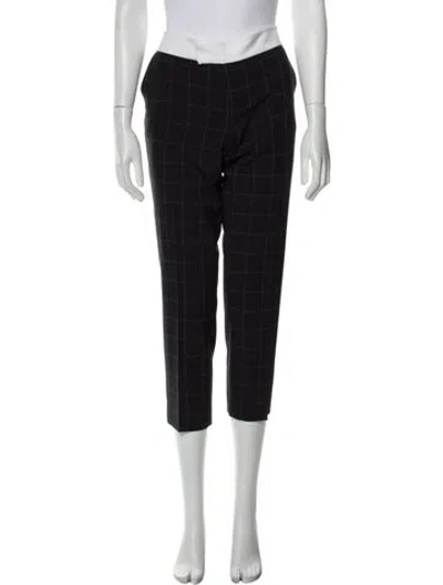 Pre-owned Smythe Plaid Print Straight Leg Pants In Black