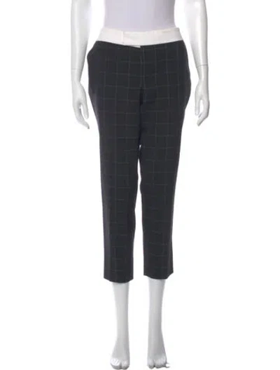 Pre-owned Smythe Plaid Print Straight Leg Pants In Gray