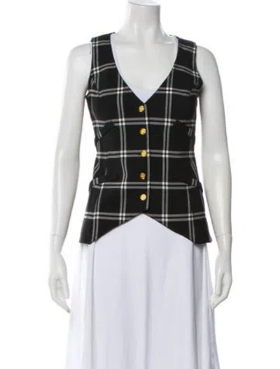 Pre-owned Smythe Plaid Print Vest In Black