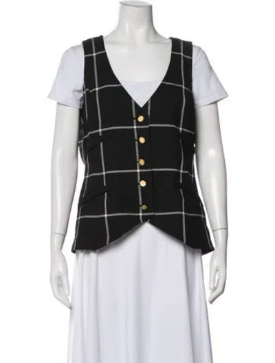Pre-owned Smythe Plaid Print Vest In Black