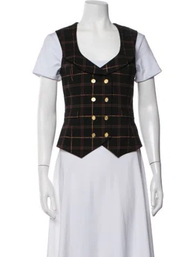 Pre-owned Smythe Plaid Print Vest In Black