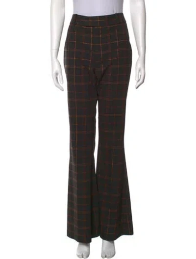 Pre-owned Smythe Plaid Print Wide Leg Pants In Multi