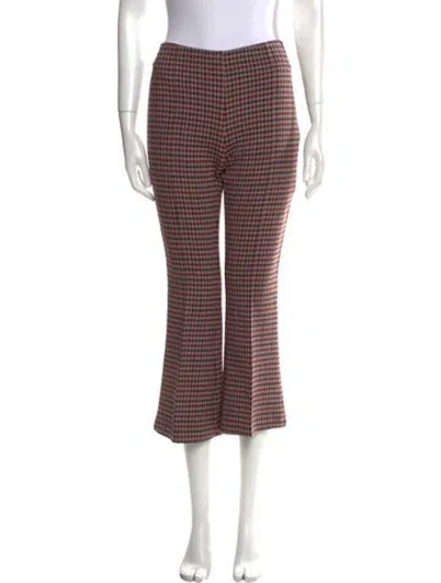 Pre-owned Smythe Plaid Print Wide Leg Pants In Neutral