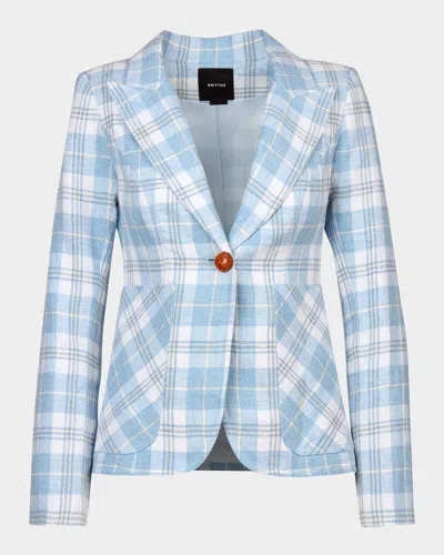 Smythe Plaid Single-breasted Blazer In Blue