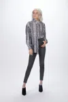 Smythe Poet Blouse In Grey Snake In Gray