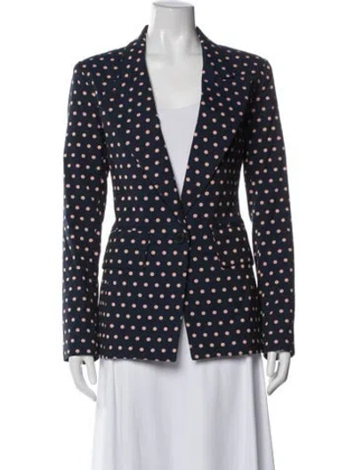 Pre-owned Smythe Polka Dot Print Blazer In Blue