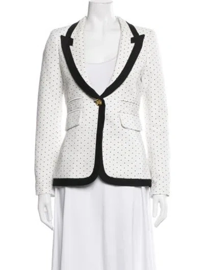 Pre-owned Smythe Polka Dot Print Blazer In White