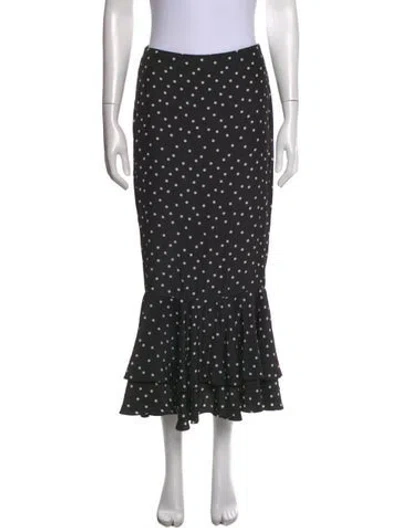 Pre-owned Smythe Polka Dot Print Long Skirt In Black