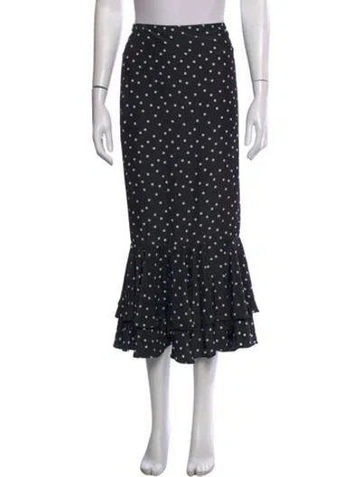 Pre-owned Smythe Polka Dot Print Long Skirt In Black