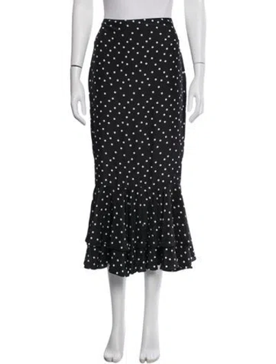 Pre-owned Smythe Polka Dot Print Midi Length Skirt In Black