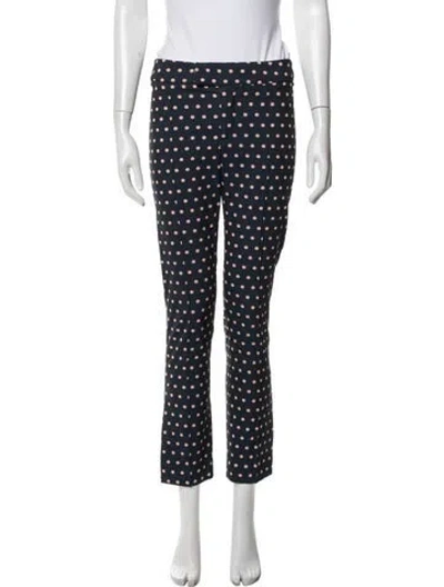 Pre-owned Smythe Polka Dot Print Straight Leg Pants In Blue