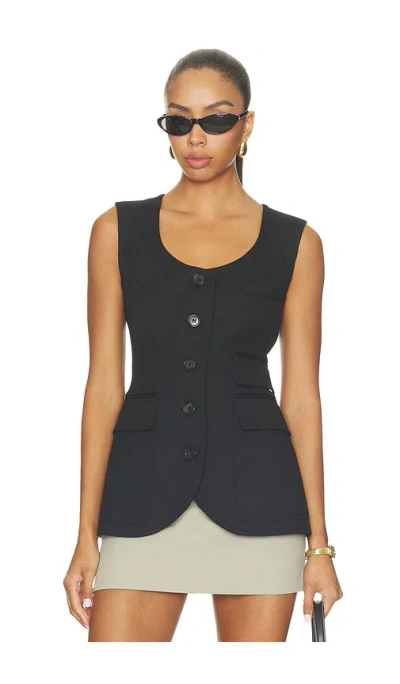 Smythe Portrait Neck Vest In Deep Black