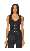 Smythe Portrait Neck Vest In Navy