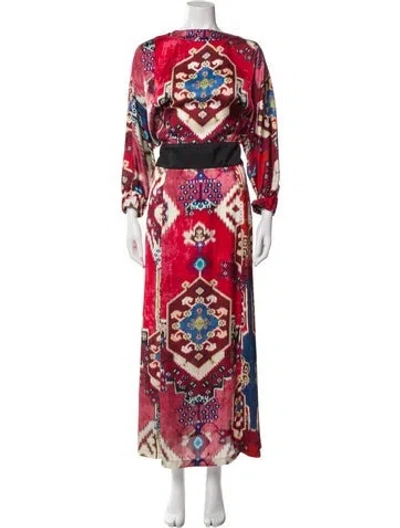 Pre-owned Smythe Printed Long Dress In Red