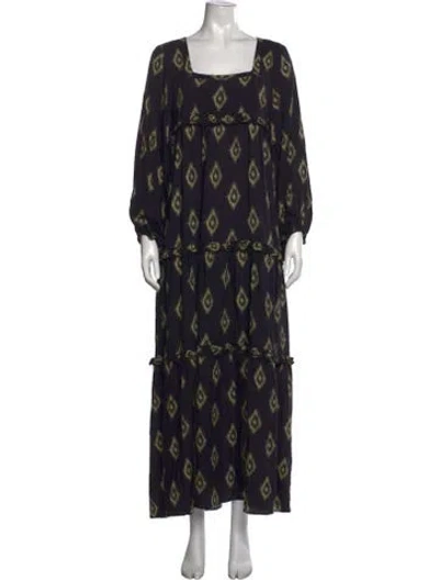 Pre-owned Smythe Printed Long Dress W/ Tags In Black