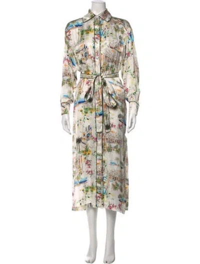 Pre-owned Smythe Printed Long Dress In White