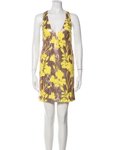 Pre-owned Smythe Printed Mini Dress In Gold