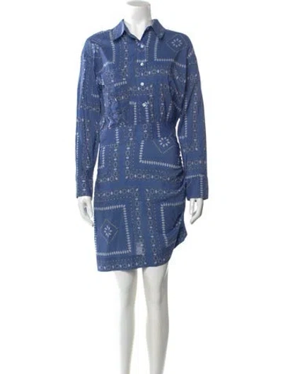 Pre-owned Smythe Printed Mini Dress W/ Tags In Blue