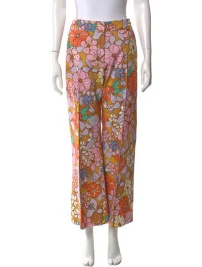 Pre-owned Smythe Printed Wide Leg Pants In Neutral