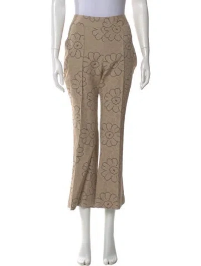 Pre-owned Smythe Printed Wide Leg Pants W/ Tags In Neutral