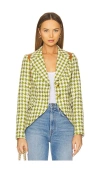 Smythe Rifle-patch Equestrian Blazer In Fern Houndstooth
