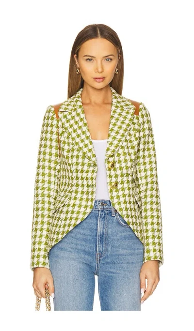 Smythe Rifle-patch Equestrian Blazer In Fern Houndstooth