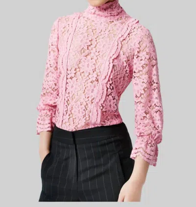 Smythe Scalloped Lace Top In Flamingo In Pink