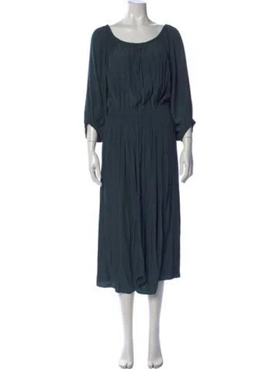 Pre-owned Smythe Scoop Neck Midi Length Dress In Blue