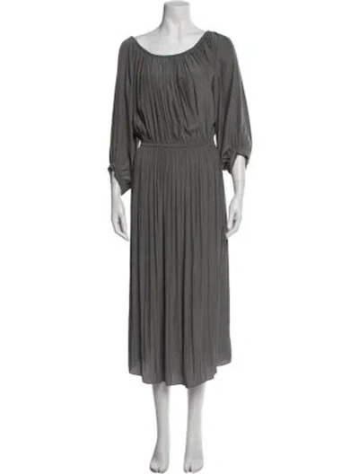 Pre-owned Smythe Scoop Neck Midi Length Dress In Gray