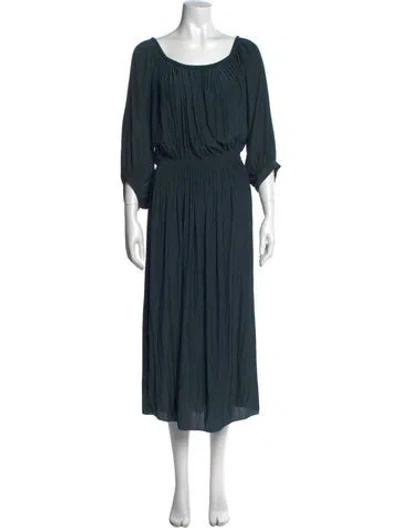 Pre-owned Smythe Scoop Neck Midi Length Dress In Green