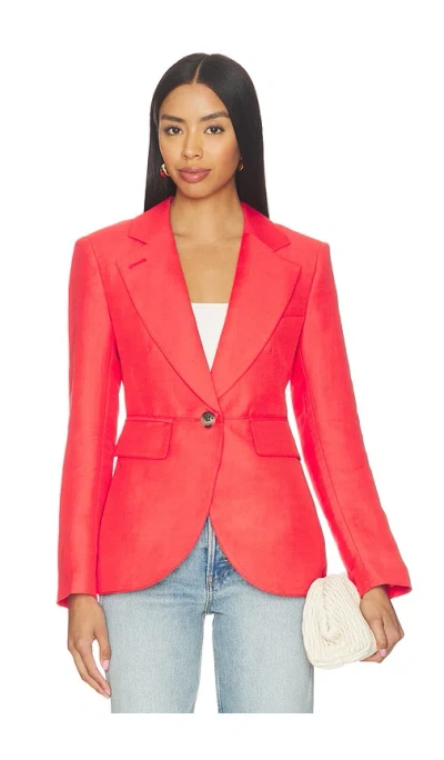 Smythe Seamed Blazer In Red
