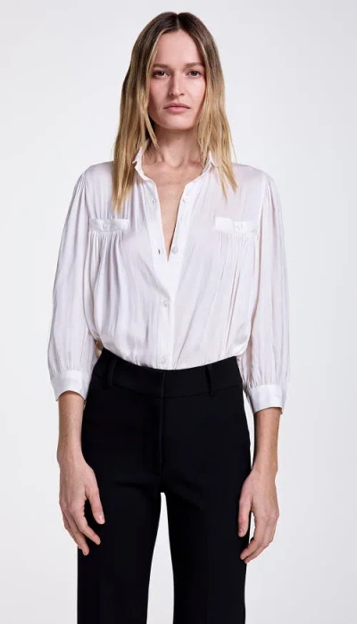 Smythe Shirred Pocket Blouse In White