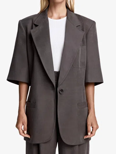 Smythe Short Sleeve Oversized Blazer In Mink In Gray