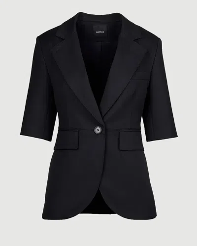 Smythe Short Sleeve Seamed Blazer In Black
