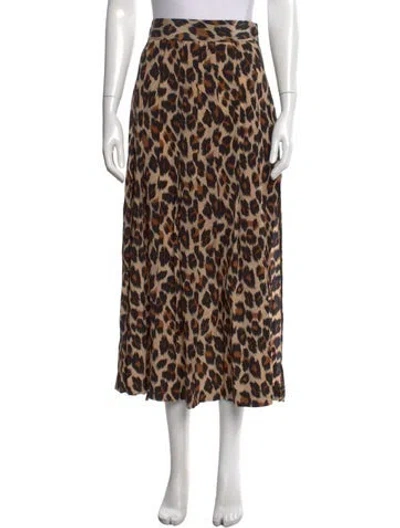 Pre-owned Smythe Silk Long Skirt In Brown/neutrals