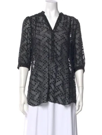 Pre-owned Smythe Silk Polka Dot Print Blouse In Multi