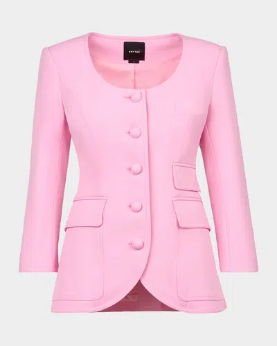 Smythe Single-breasted Portrait Neck Blazer In Pink