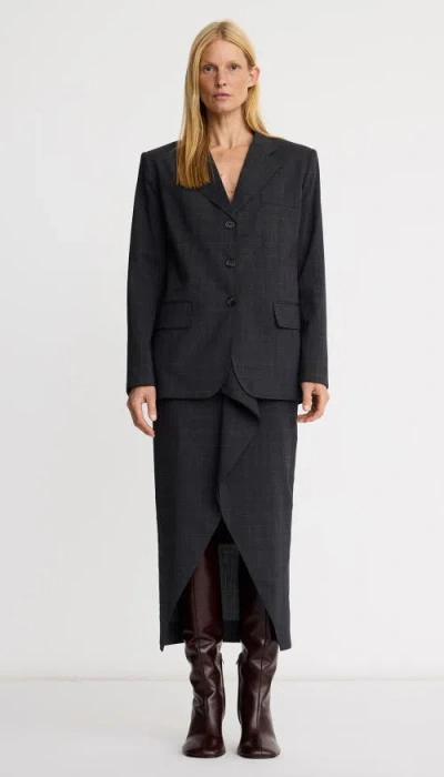 Smythe Straight Three Button Blazer In Black