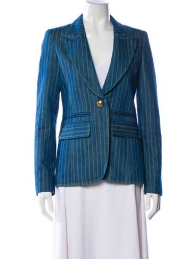 Pre-owned Smythe Striped Blazer In Blue