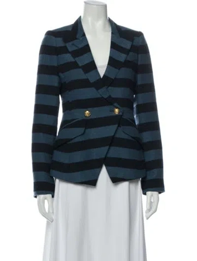 Pre-owned Smythe Striped Blazer In Blue