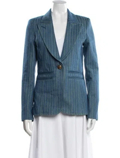 Pre-owned Smythe Striped Blazer In Blue