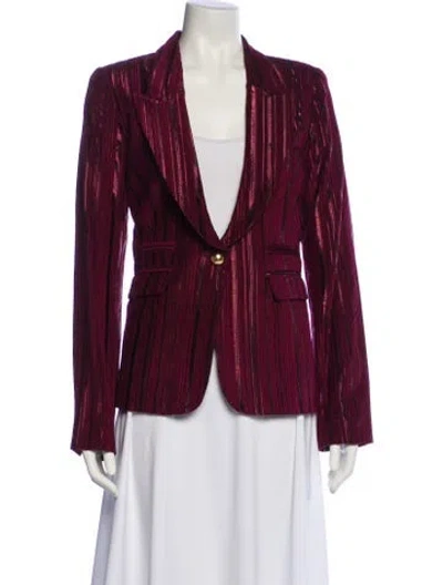 Pre-owned Smythe Striped Blazer In Burgundy