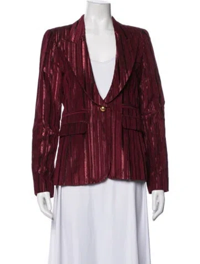 Pre-owned Smythe Striped Blazer In Burgundy