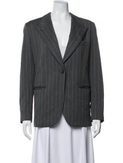 Pre-owned Smythe Striped Blazer In Gray