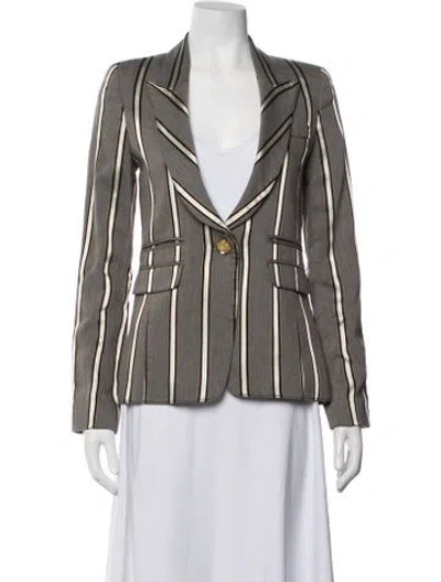 Pre-owned Smythe Striped Blazer In Grey