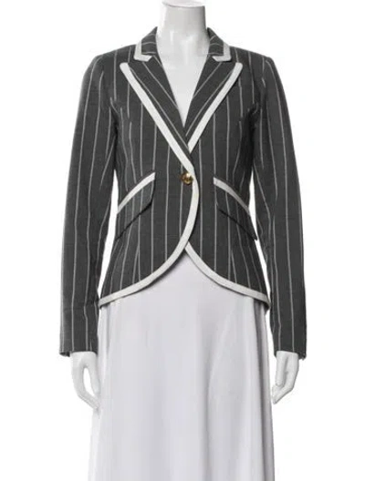 Pre-owned Smythe Striped Blazer In Grey/white