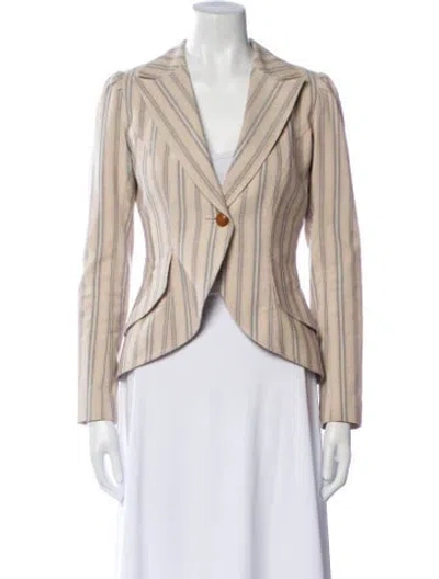 Pre-owned Smythe Striped Blazer In Neutral