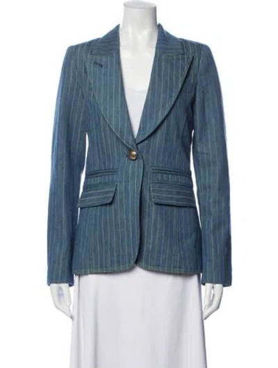 Pre-owned Smythe Striped Blazer W/ Tags In Blue