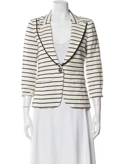 Pre-owned Smythe Striped Blazer In White